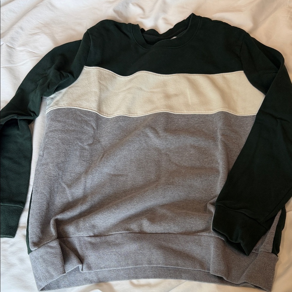 Goodfellow & Co Men's Green and Gray Colorblock Sweatshirt